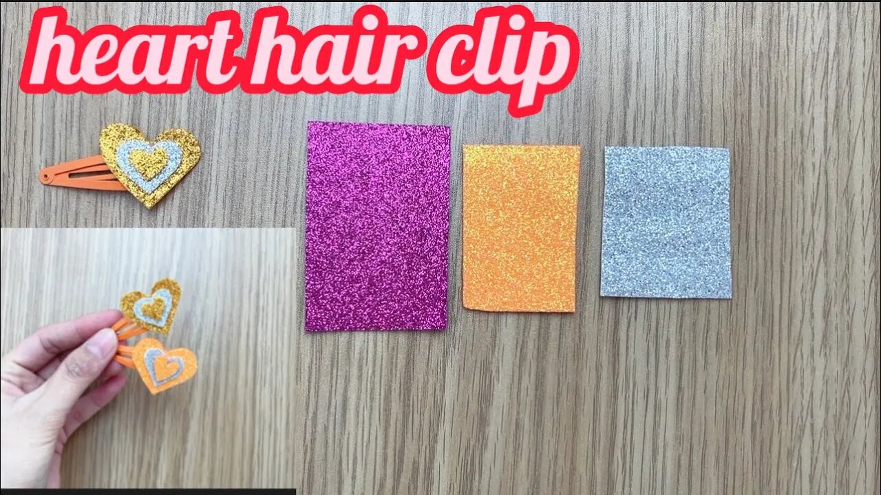 How to make an Origami heart hair clip decorate/EP40