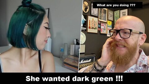 She is going to dark green !!! Hairdresser reacts to hair fail