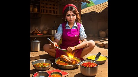 Hansika Motwani Chicken Cooking