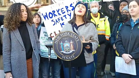 Protest workers from Extreme Temperatures Rally 216 West 14th St 2/10/23 JESSICA RAMOS/LATOYA JOYNER