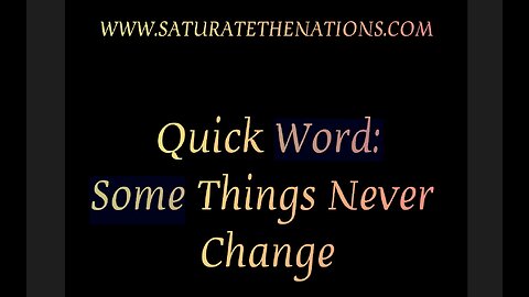 Quick Word: Some Things Never Change