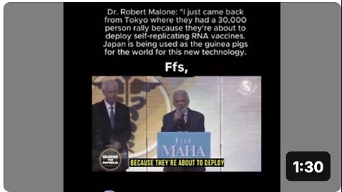 Dr Robert Malone has just come back from Tokyo where they had a 30,000-person rally