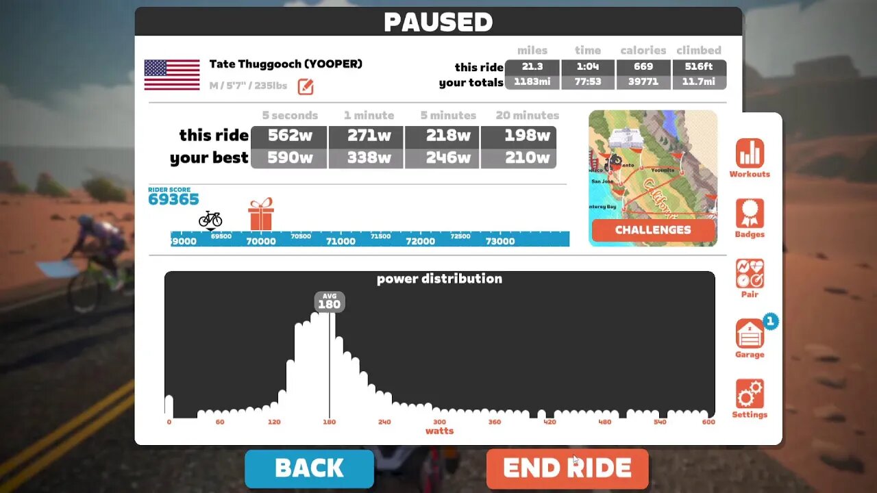 Zwift - Triple Flat Loops in Watopia + MUZIC