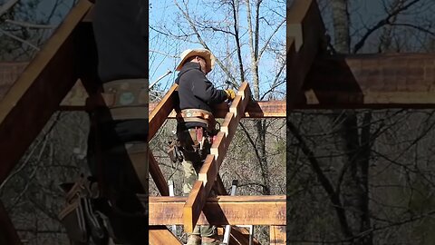Installing Rafters On Timber Frame Workshop . . . #woodworking #diy #building #handmade #offgrid