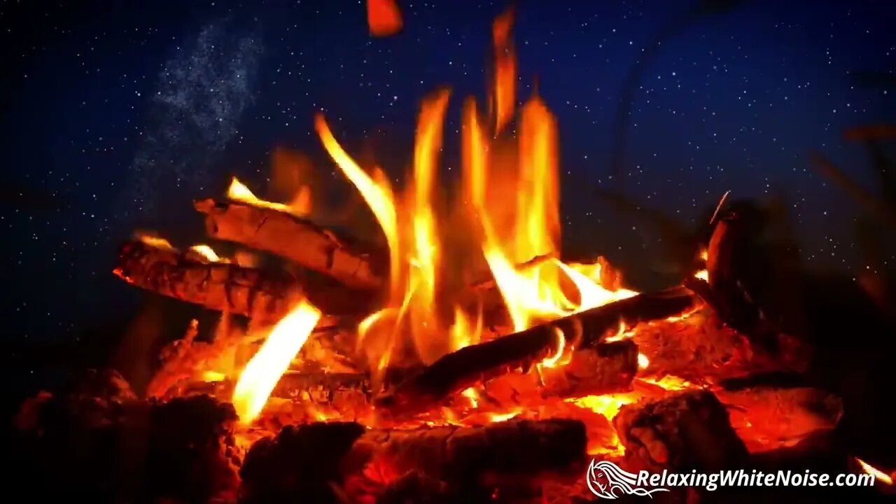 Campfire & River Night Ambience | Nature White Noise for Sleep, Studying or Relaxation 10 hours