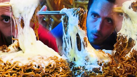 1 HR CHEESY BLACK BEAN NOODLES 치즈 짜장면 チーズ黒豆麺 * ASMR MUKBANG NO TALKING * nomnomsammieboy