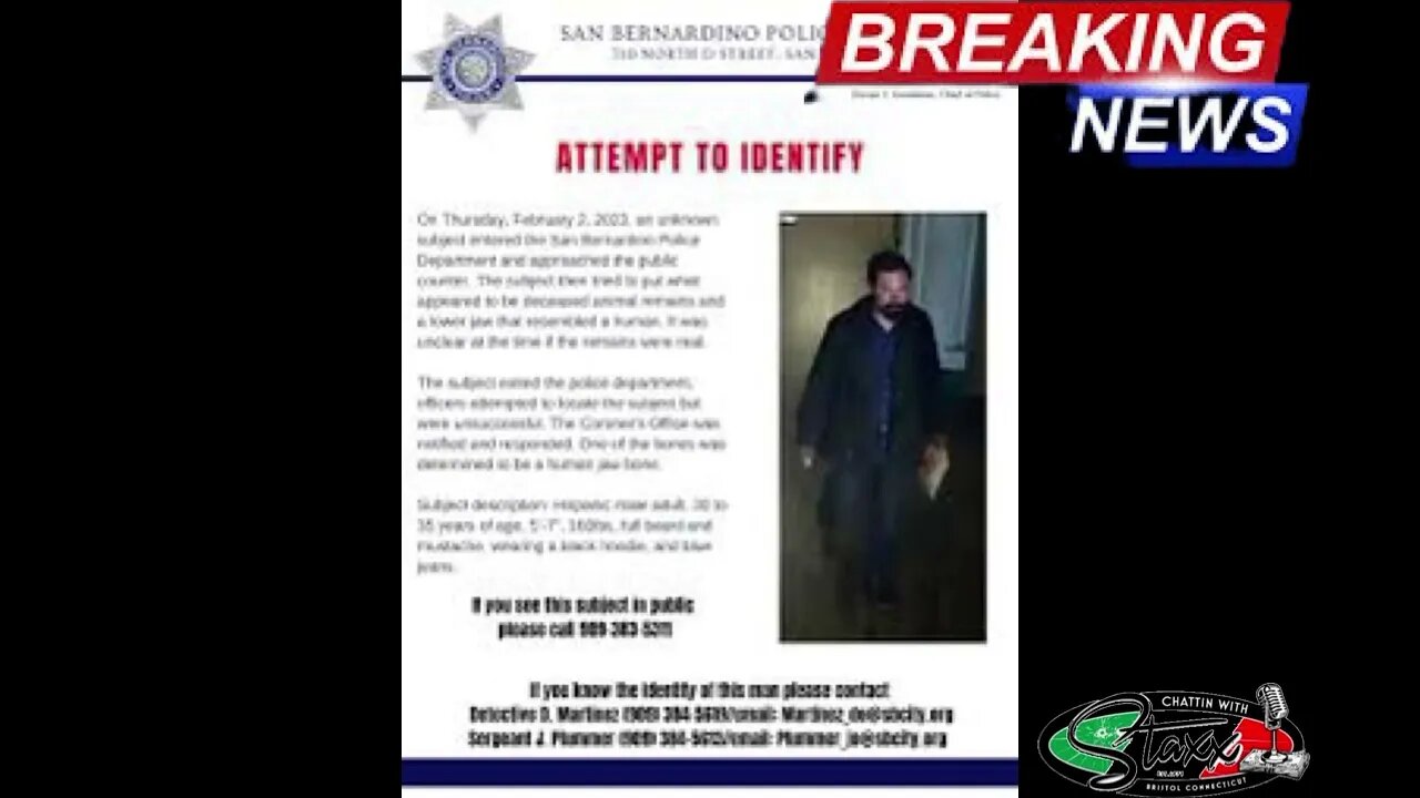 A man walked into a California police station and dropped off a human jaw bone