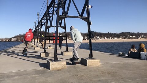 Grand Haven OneWheel Winter Pier Ride