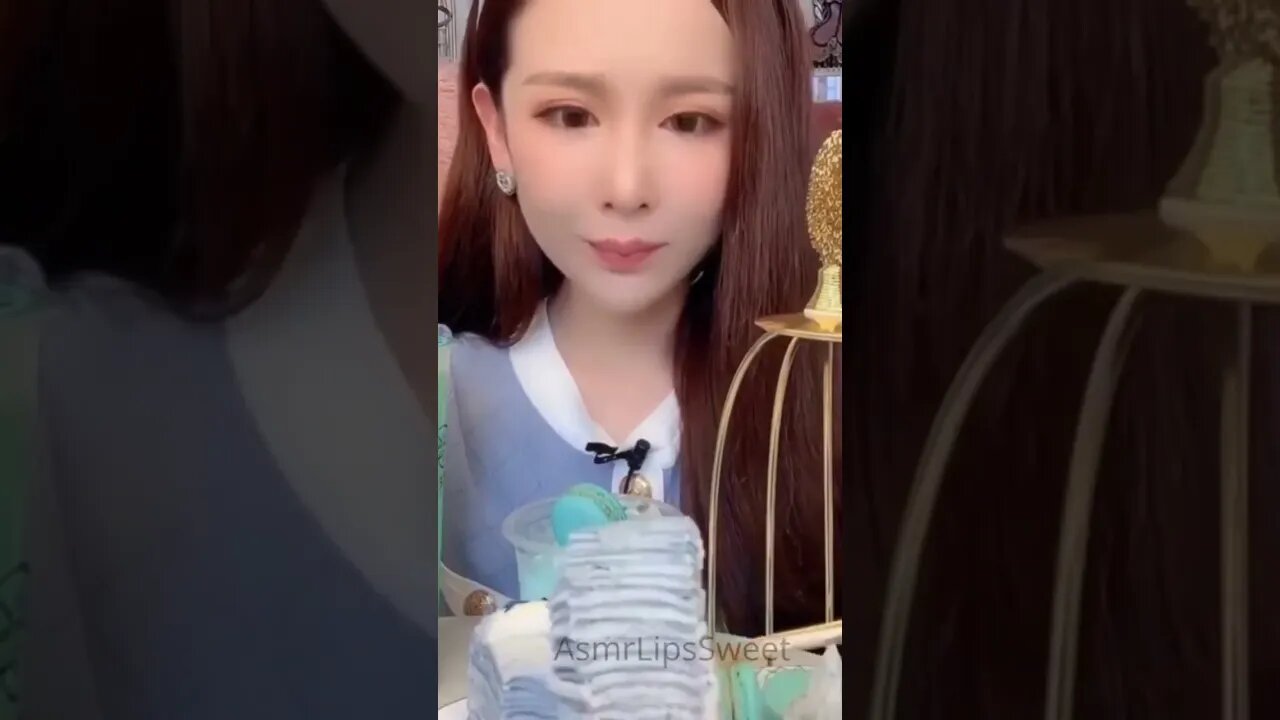 Mukbang Crepecake eating comendo #crepecake #asmreating #mukbang #shorts #kwai #durian #asmr #viral