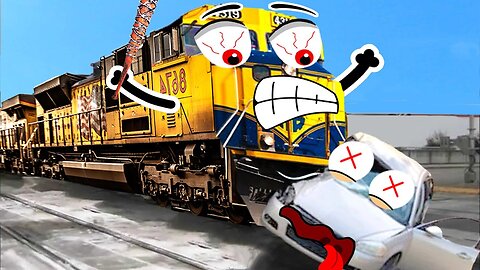 Cars vs Trains in Expensive Car Crash Test | Dangerous Trains Crashing Compilation | Doodles