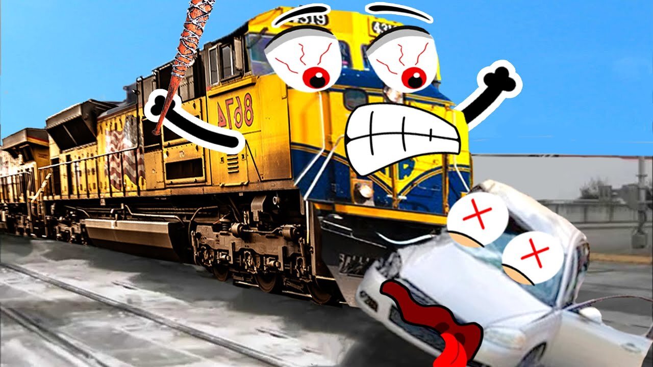 Cars vs Trains in Expensive Car Crash Test | Dangerous Trains Crashing Compilation | Doodles