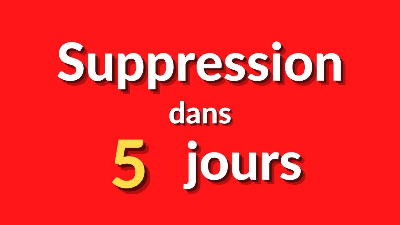 ❌ Je Supprime ça dans 5 Jours ❌