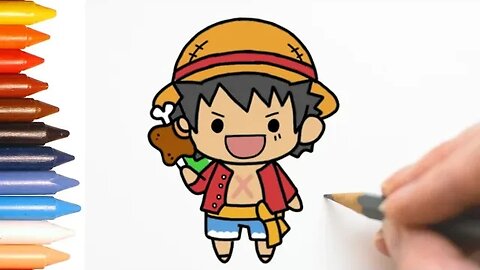COMO DESENHAR LUFFY DE ONE PIECE - KAWAII - FÁCIL