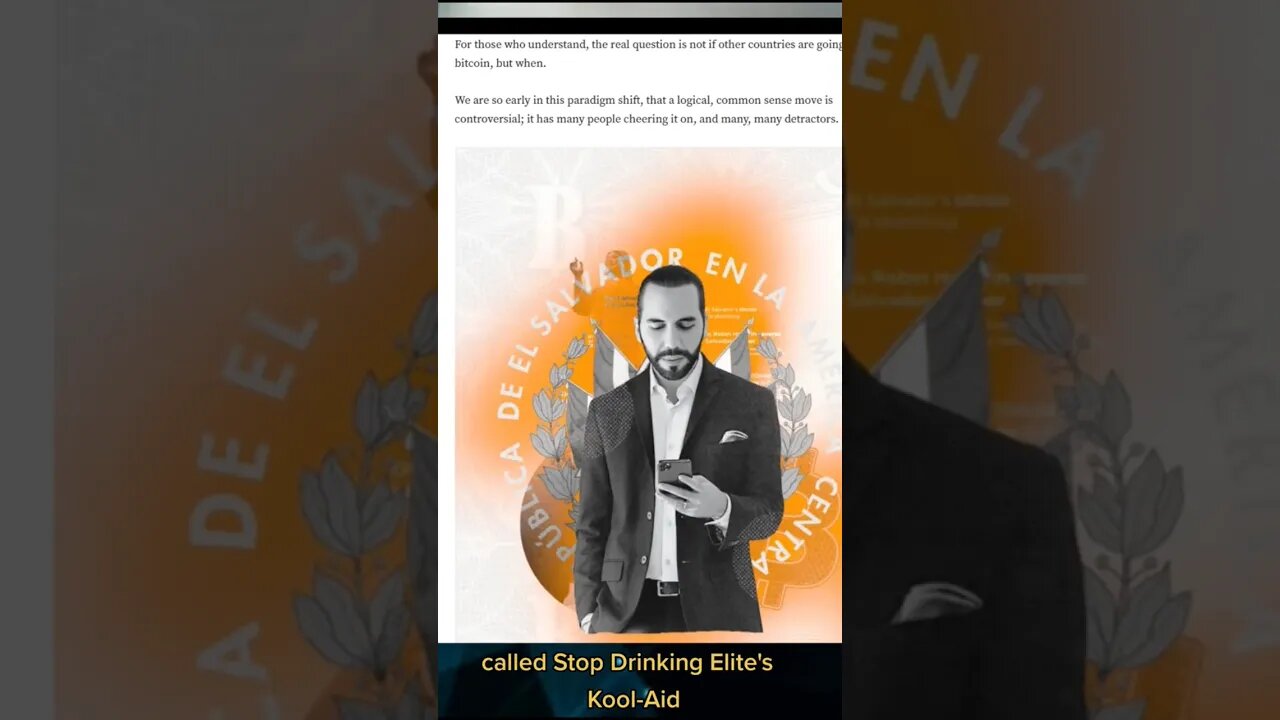 Stop Drinking the Elite's Kool-Aid #crypto #bitcoin #elsalvador #btc #blockchain #nayibbukele
