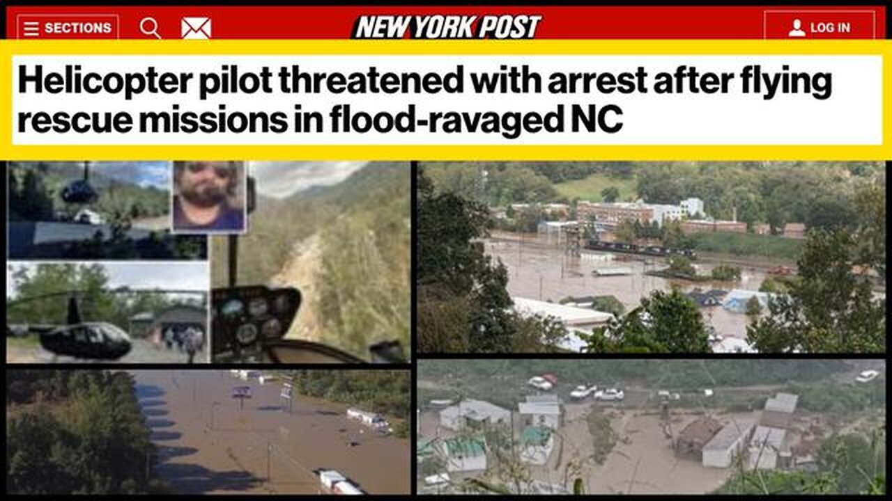 Helicopter pilot threatened with arrest after flying rescue missions in flood-ravaged NC / Helene