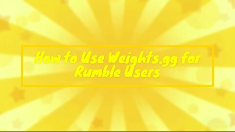 How to Use Weights.gg for Rumble Users - How to Make an AI Cover