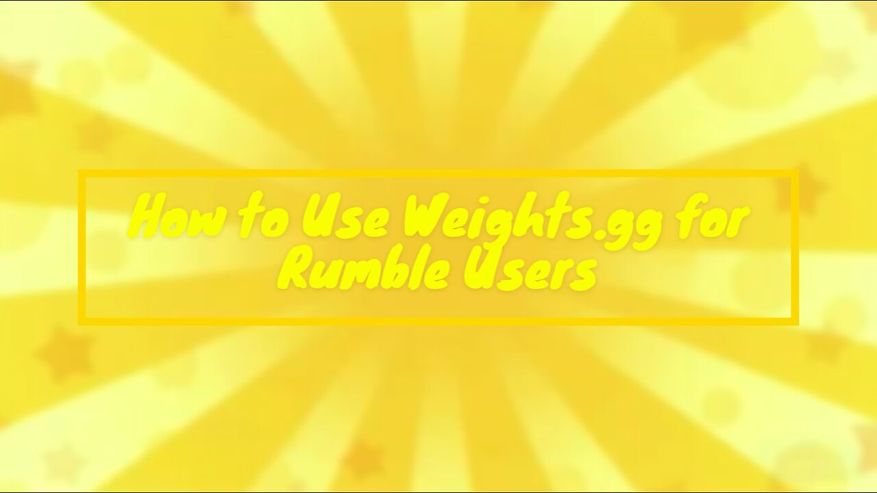 How to Use Weights.gg for Rumble Users - How to Make an AI Cover