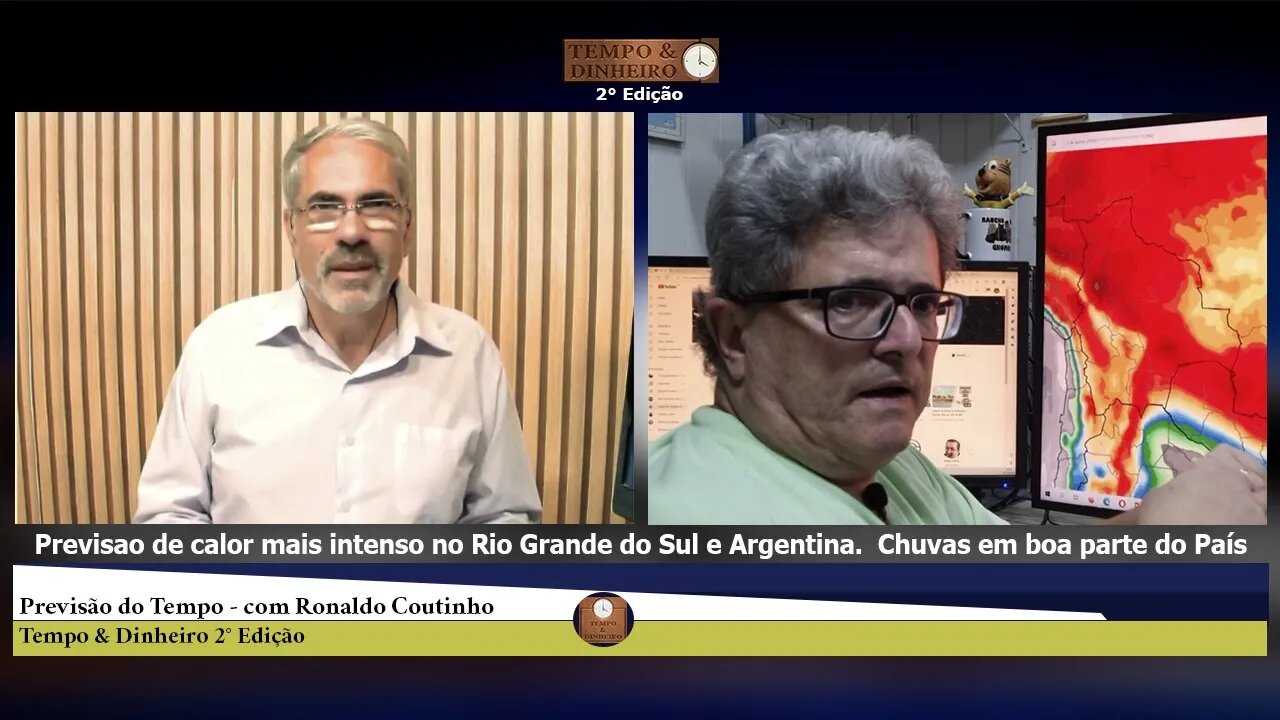 Previsao de calor mais intenso no Rio Grande do Sul e Argentina. Chuvas em boa parte do País