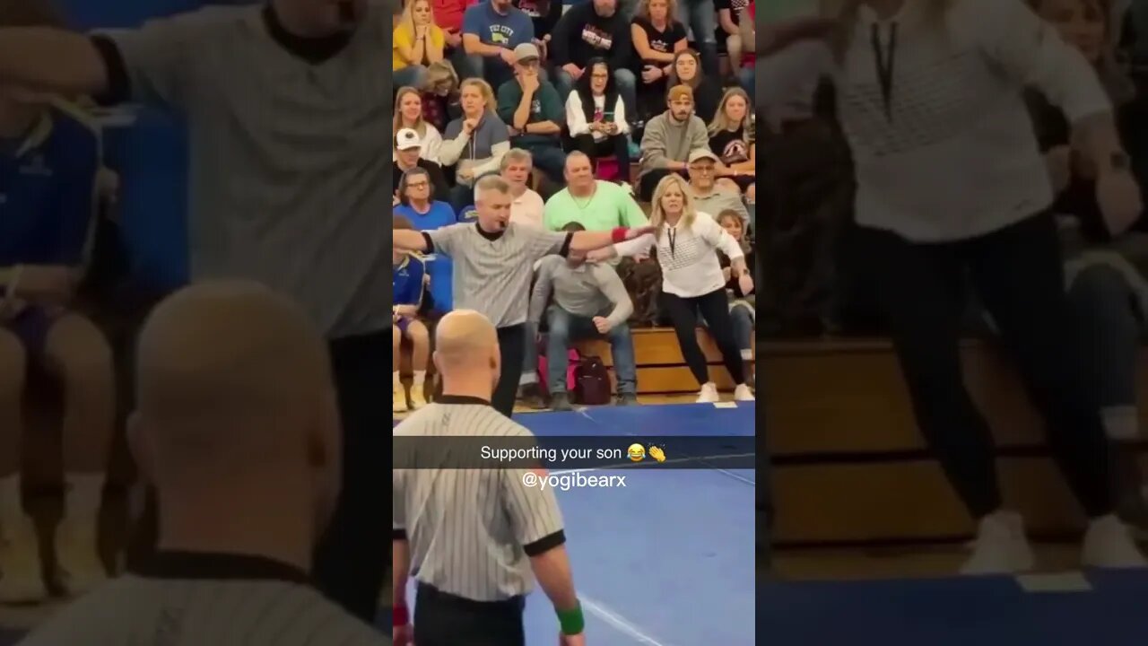 This mom was invested in her sons wrestling match 😂 #shorts