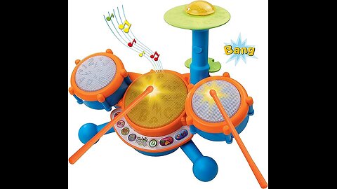 VTech KidiBeats Kids Drum Set, Orange