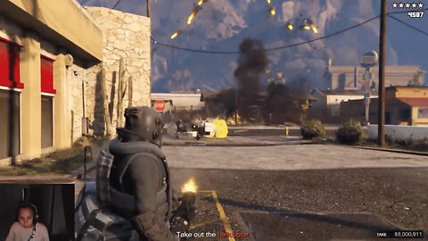 Grand Theft Auto V | Robbing a bank and taking down the military