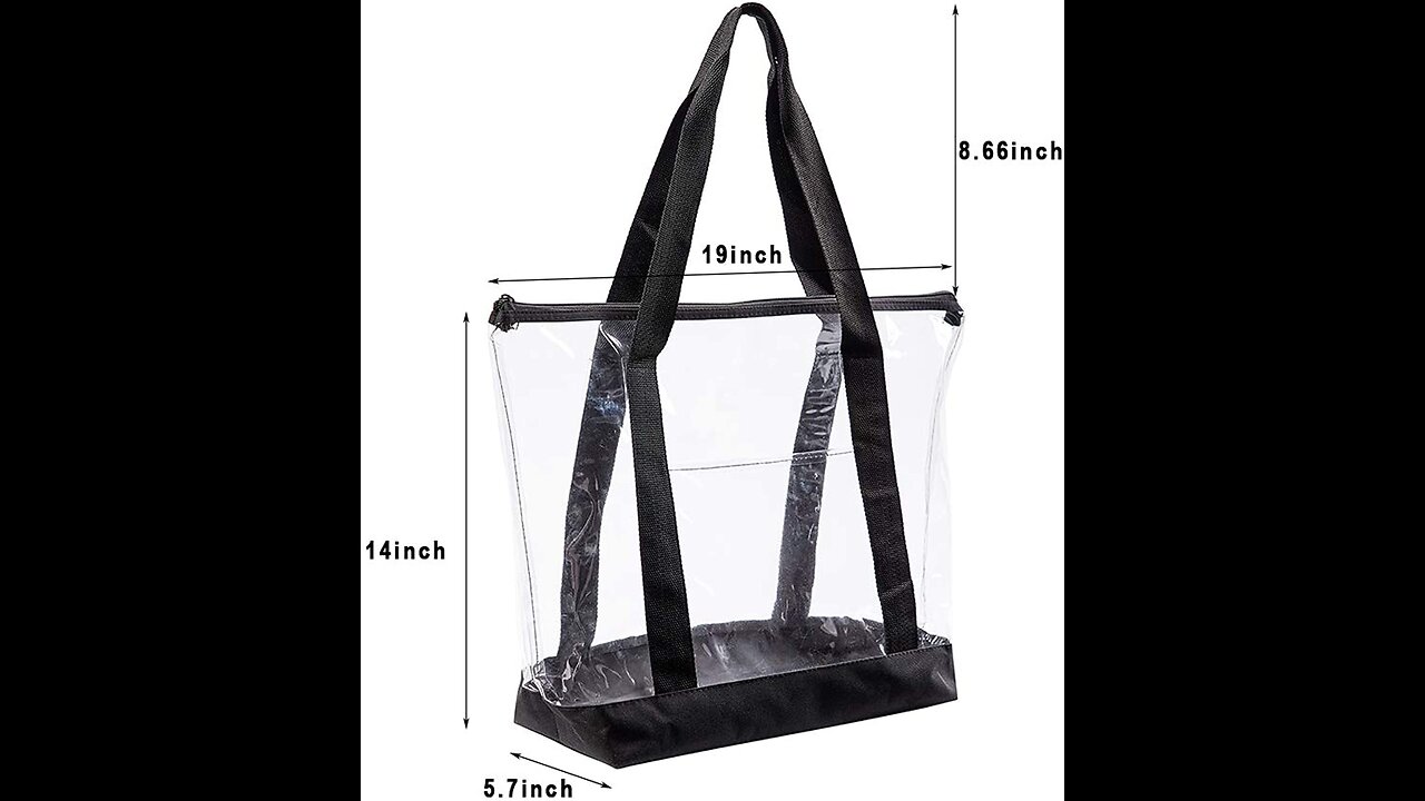 Large Clear Tote Bag, Fashion PVC Shoulder Handbag for Women, Clear Stadium Bag for Security Tr...