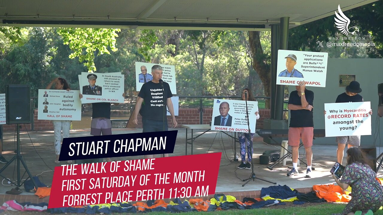 STUART CHAPMAN THE WALK OF SHAME - FIRST SATURDAY OF THE MONTH FORREST PLACE PERTH 11:30 AM