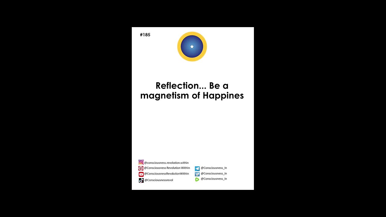 #185 Reflection...Be a magnetism of Happines