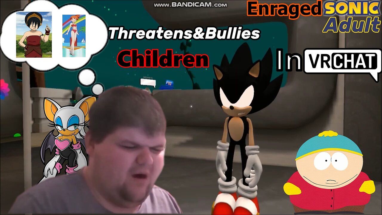 Enraged Sonic Adult Threatens Children In (VR Chat)