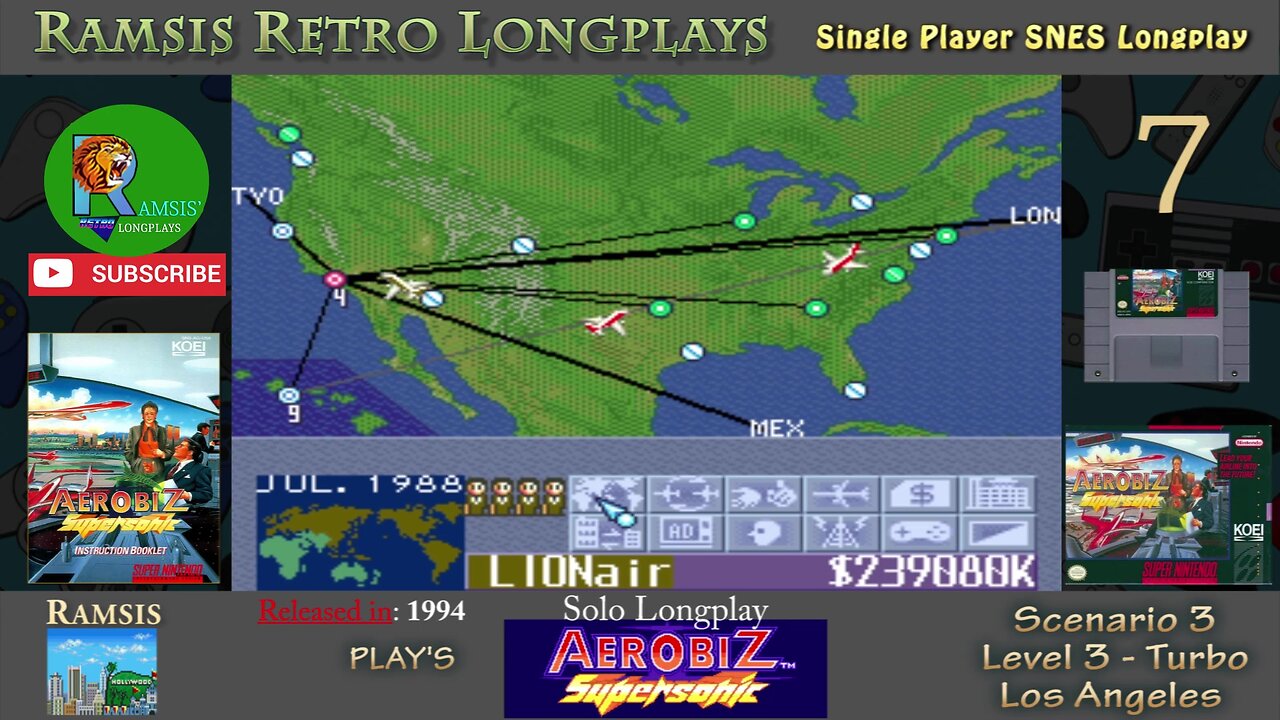 Aerobiz Supersonic | SNES | Level 3 | Scenario 3 | Los Angeles - Episode #7 | Longplay