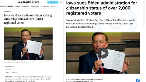 Iowa sues Biden administration for citizenship status of over 2,000 registered voters