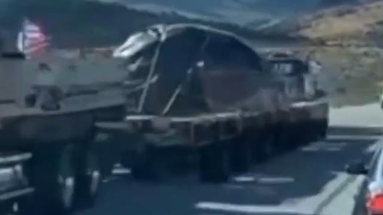 It looks like a UFO is being transported into Area 51