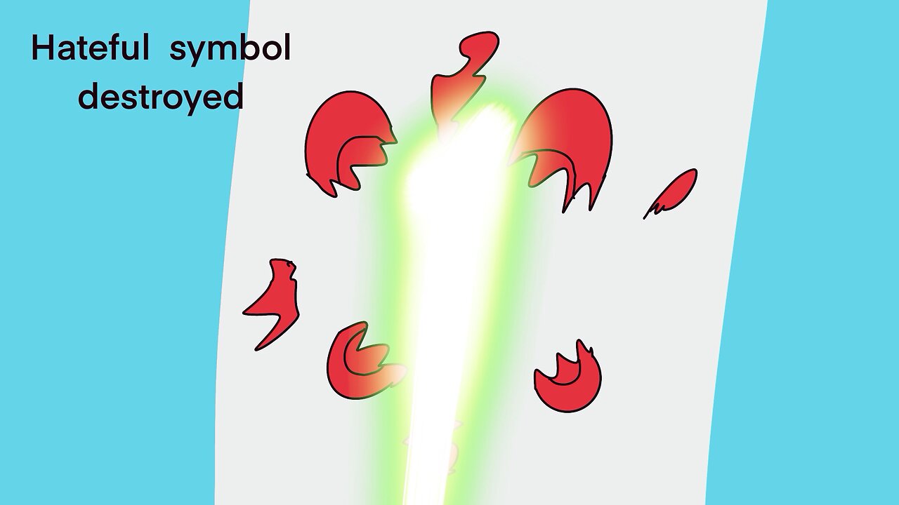 Raymond destroys hateful symbol