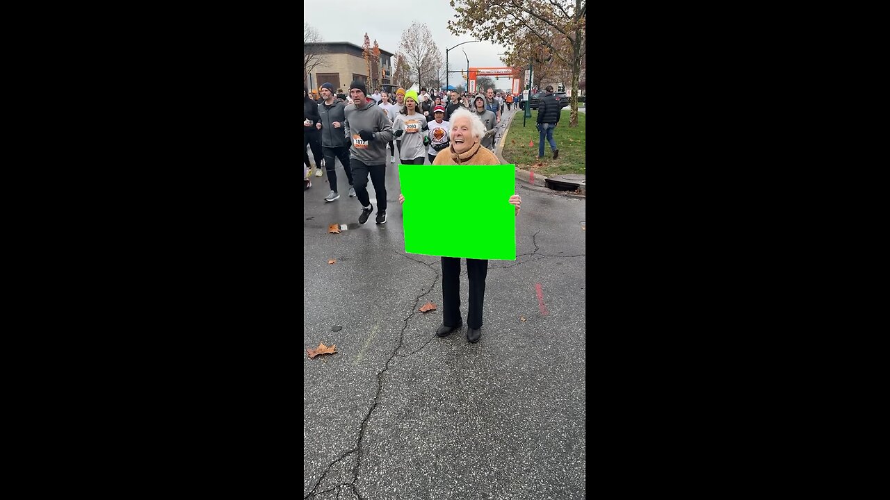 Grandma Holding Sign | Green Screen