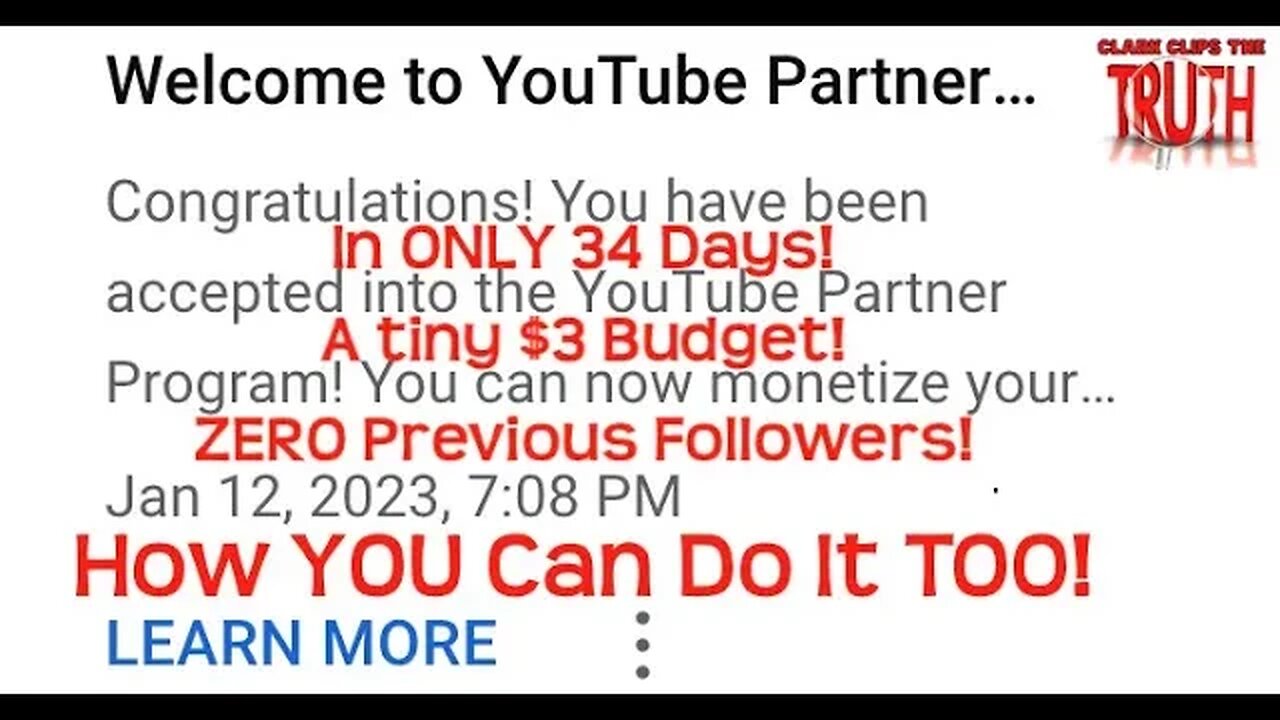 #MONETIZED on YouTube in 34 Days, $3 Budget, & ZERO Followers AND How YOU Can Do It TOO!