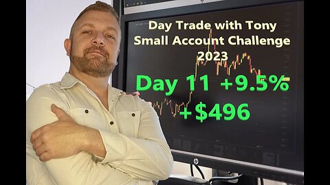 Day Trade With Tony 2023 $2.5k Small Account Challenge DAY 11 +9.5% +$496 Profit