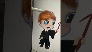 Ron Weasley Chibi Digital Art #harrypotter #digitalart #etsy #hogwartslegacy #ronweasley