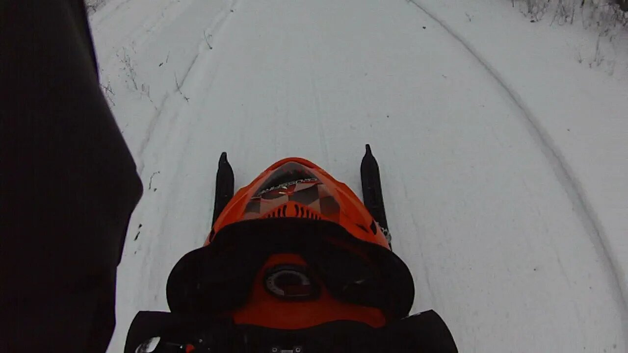 Snowmobile Trail Riding (Munising Michigan) Part 13