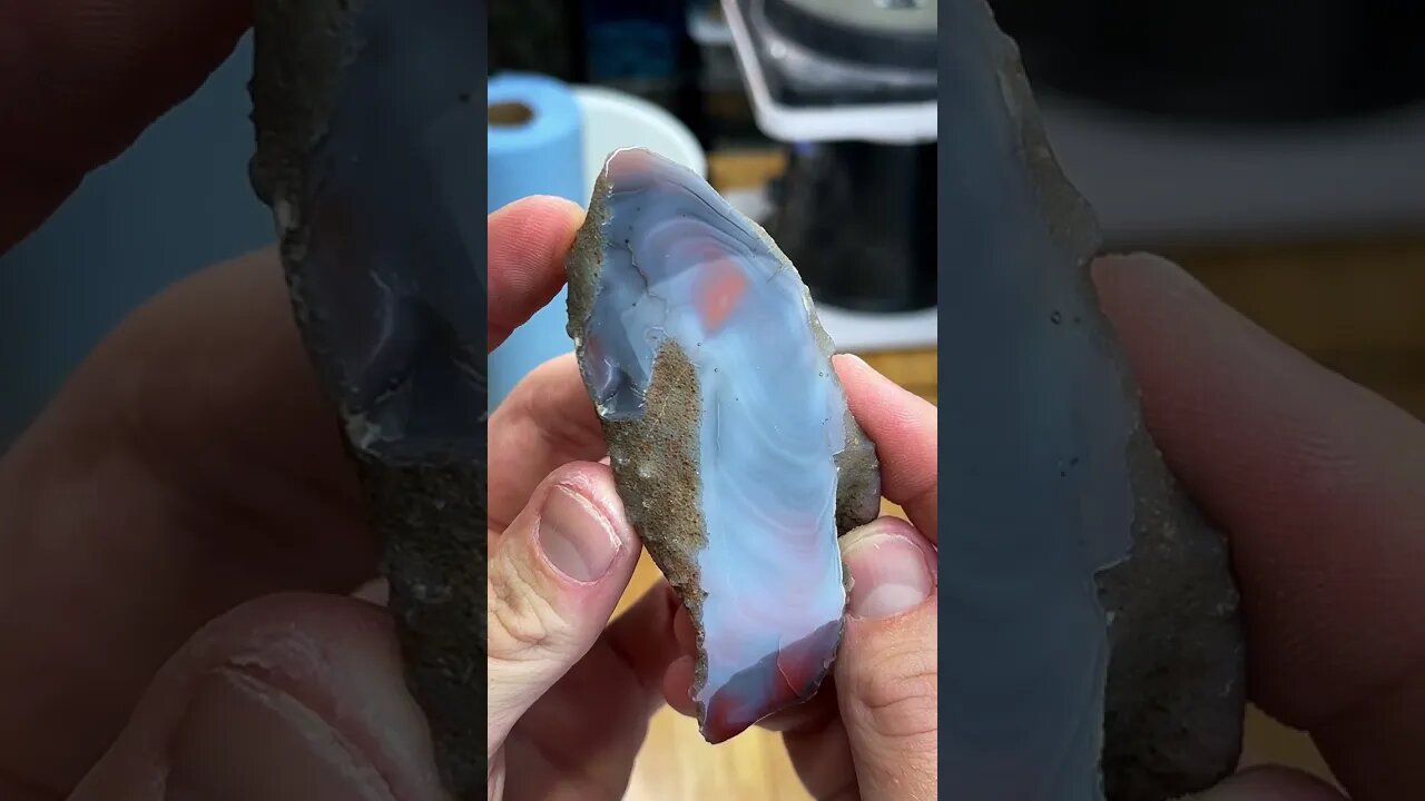 Australian agate gets polished on 8” cabking unit // LAPIDARY