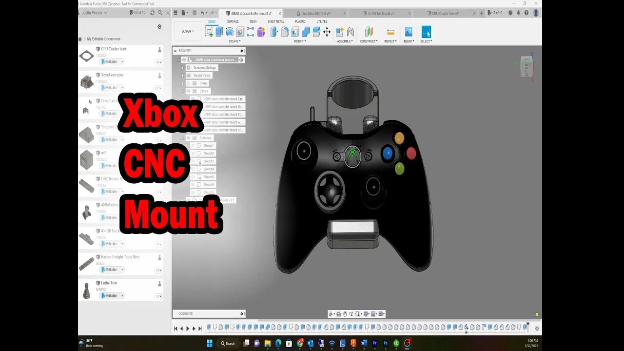 Xbox Controller CNC 40mm pole Mount for mach3 and LinuxCNC