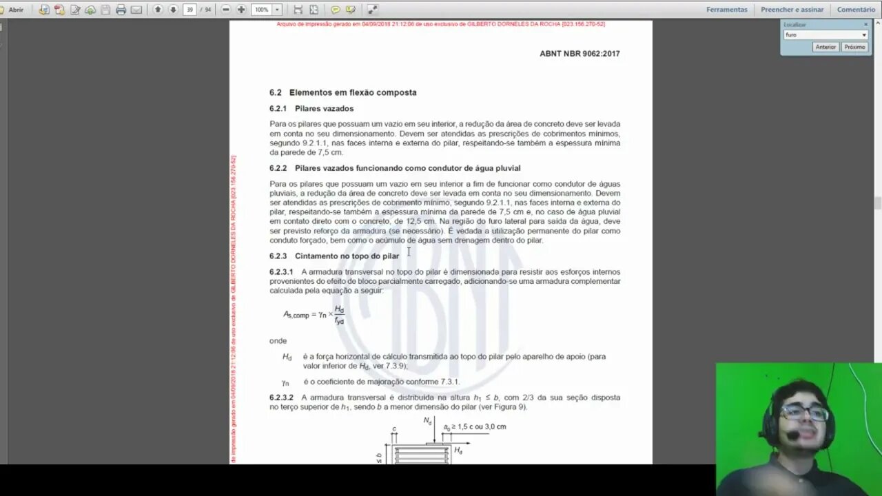 Furos em peças de concreto armado Eng Estrutural