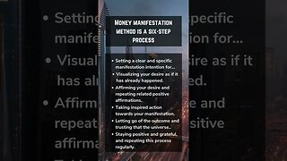 Money Manifestation Method is a Six Step Process #shorts