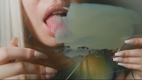 asmr licking sweet white substance from the glass (not c|_|m)🍨