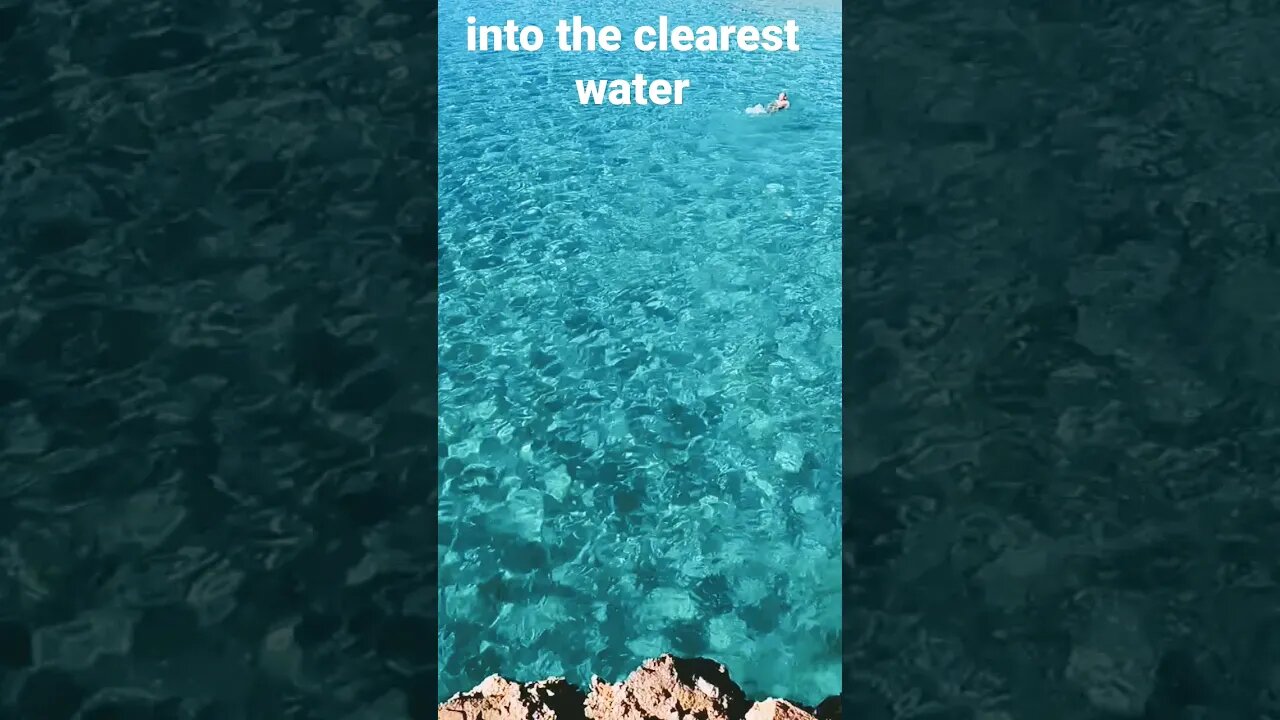 jumping into the clearest water #shorts #short #travel #sea #jump #views #beautiful #free #crazy