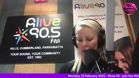 Monday, 13 February, 2023 - Show 55 - Psychics on Radio, Angels on Air & Radio Alive 90.5 FM Air