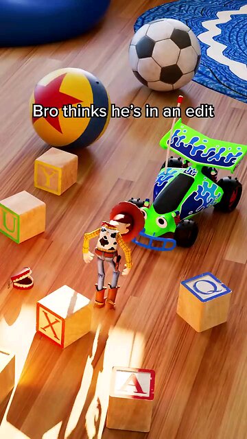 Toy Story: Woody thinks he's in an edit