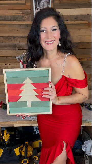 Christmas Countdown of Crafts DAY 1 Making a Wooden Mosaic Tree #makingchristmas #christmasproject