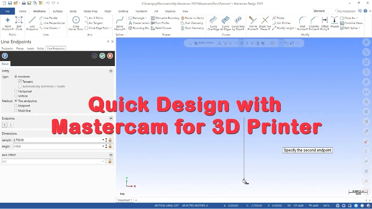 Designing and 3D printing a part using Mastercam