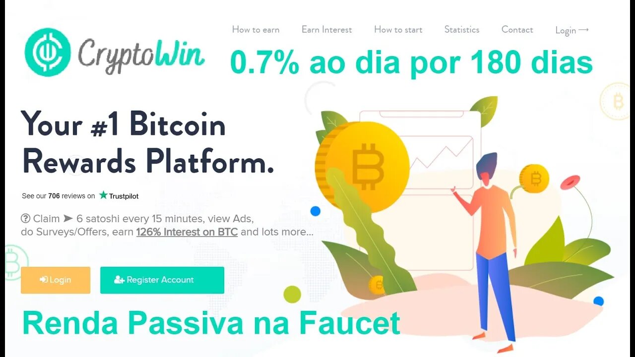 💥Faucet CryptoWyn💥Rendimentos Passivos de 0.7% ao dia💥