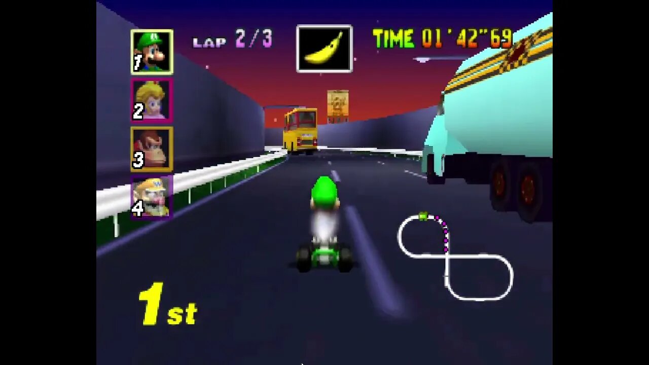 Mario Kart 64 - Toad’s Turnpike Gameplay